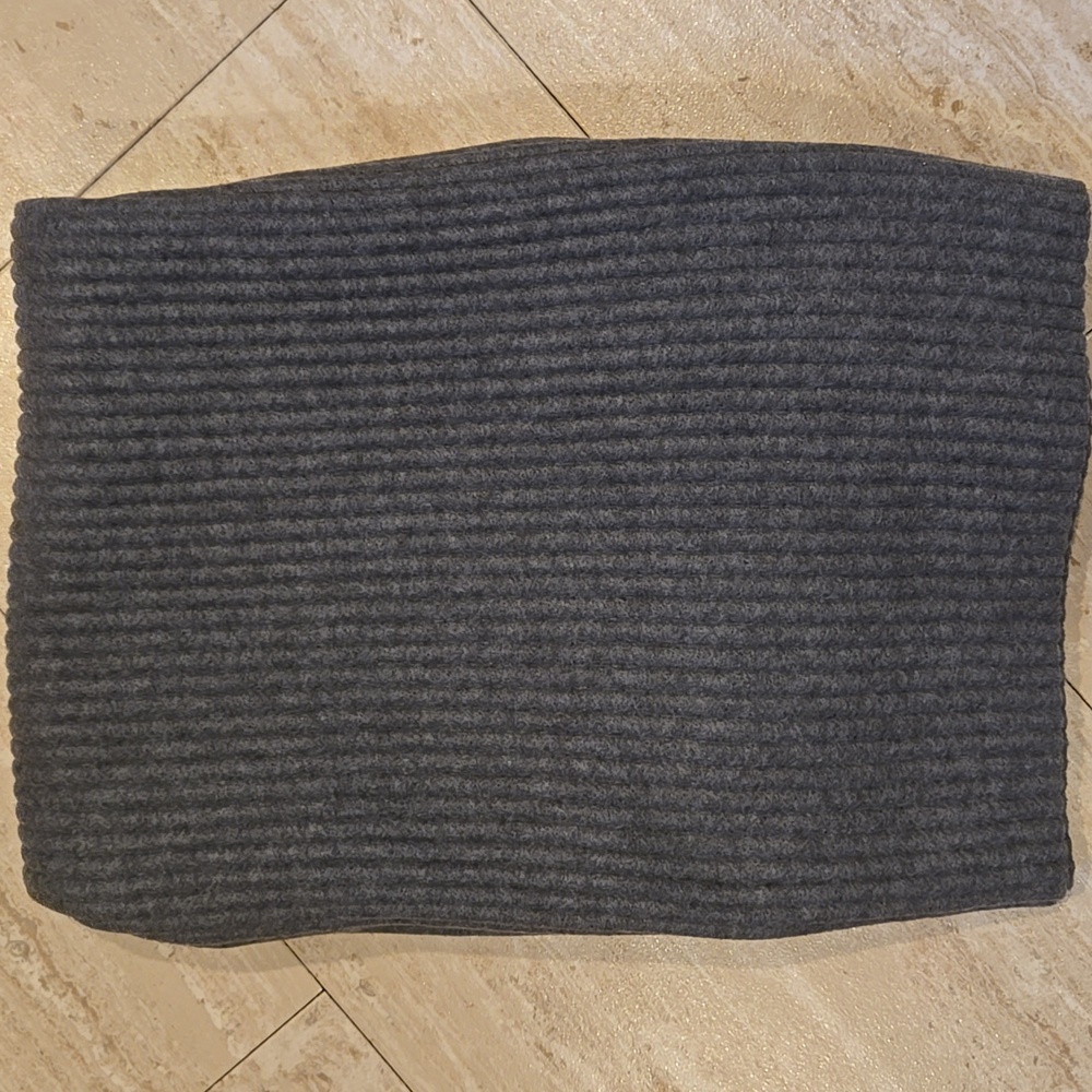 Apana Oversized Gray Wide Ribbed Blanket Wrap Scarf